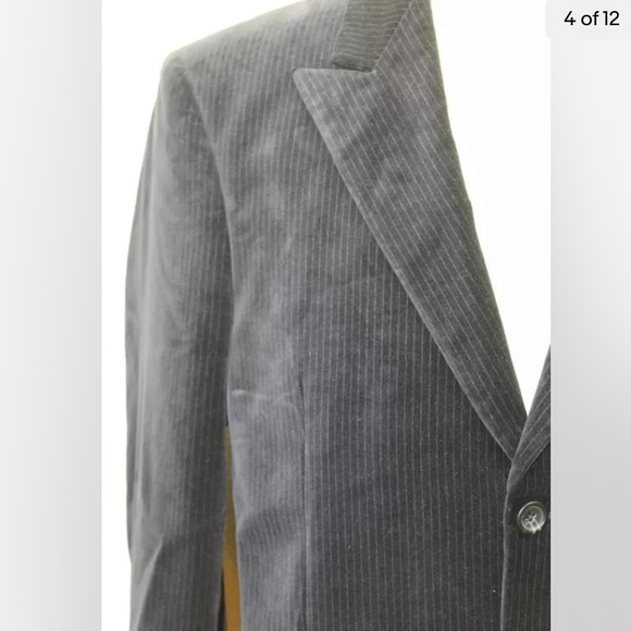 Perry Ellis Men Blazer Navy Blue Corduroy 2 Buttons 40R 100% Cotton - Picture 9 of 11